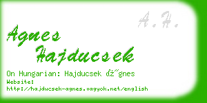 agnes hajducsek business card